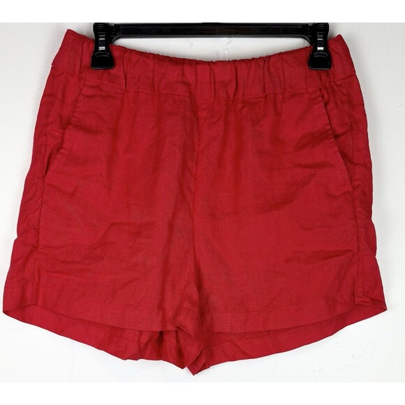 J Crew Women's 100% Linen Red Shorts Coastal Preppy Classic, Extra Small, XS - Picture 1 of 10